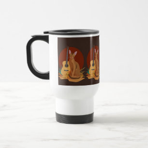 Autumn Cat & Guitar Travel Mug
