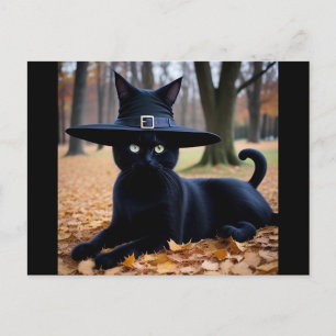 Autumn Cat Holiday Postcard