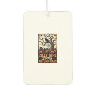 Autumn Cat Lover Vintage Halloween Girl Shirt Desi Air Freshener