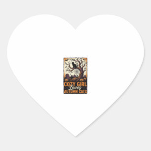 Autumn Cat Lover Vintage Halloween Girl Shirt Desi Heart Sticker
