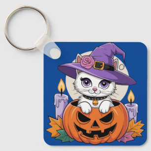 Autumn Cat Magic Keychain