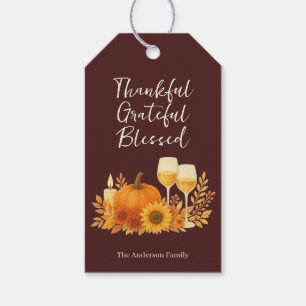 Autumn Celebration - Elegant Gold Thanksgiving Gift Tags
