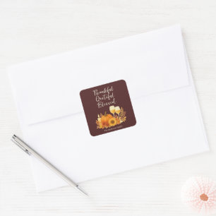 Autumn Celebration - Elegant Gold Thanksgiving  Square Sticker
