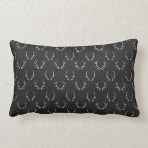 Autumn Chalkboard Antler Pattern Lumbar Pillow