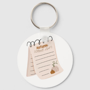 Autumn Checklist Notepad Fall To Do List  Keychain