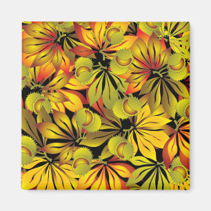 autumn chestnut leave magnet