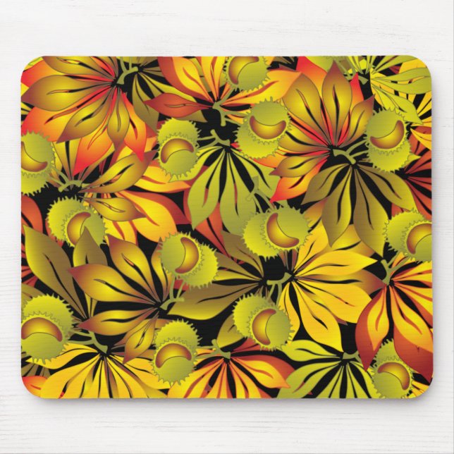 autumn chestnut leaves mouse pad (Front)