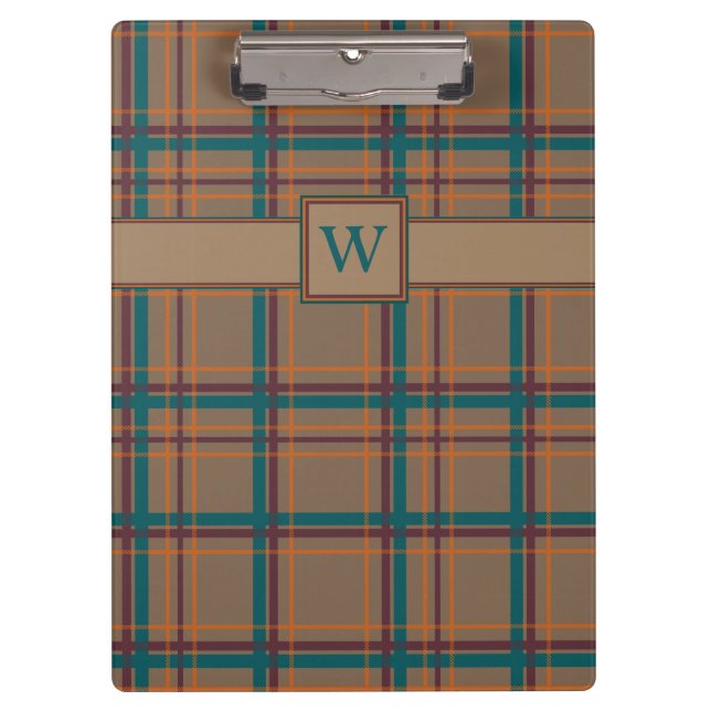 Autumn Chic Plaid Clipboard (Front)