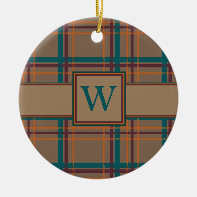 Autumn Chic Plaid Ornament (Front)