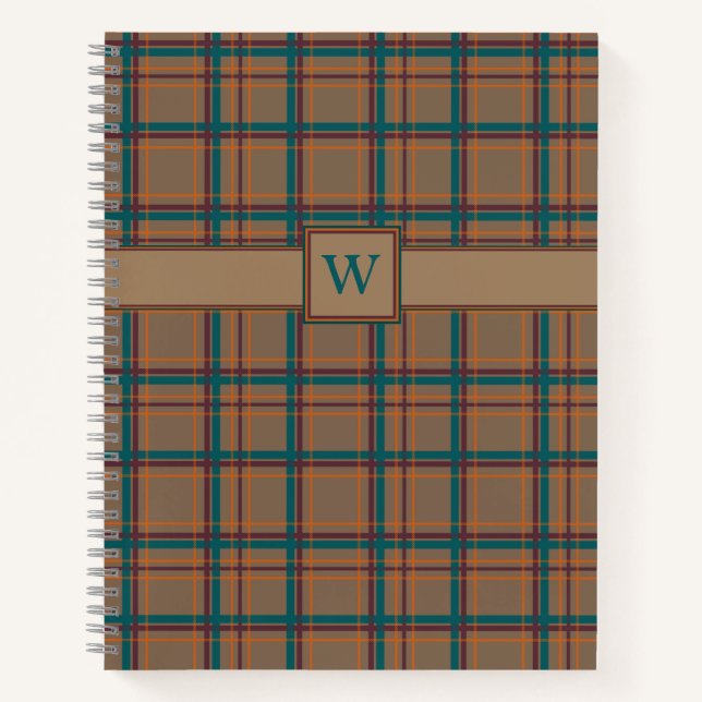 Autumn Chic Plaid Spiral Notebook (Front)