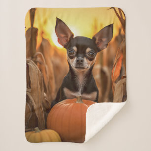 Autumn Chihuahua Sherpa Blanket