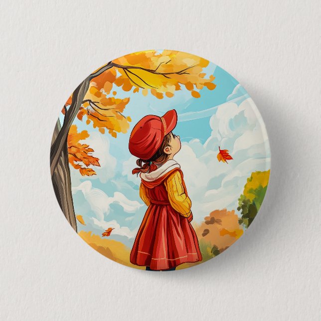 Autumn Child 2 Inch Round Button (Front)
