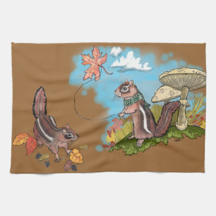 Autumn Chipmunk~kitchen towels