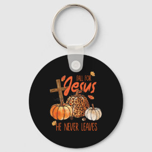Autumn Christian Thanksgiving Fall For Jesus He Ne Keychain