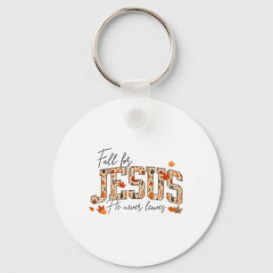 Autumn Christian Thanksgiving Fall For Jesus He Ne Keychain