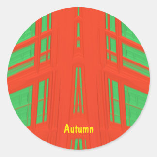 AUTUMN ~ CHRISTMAS Red Green Fractal ~ Classic Round Sticker