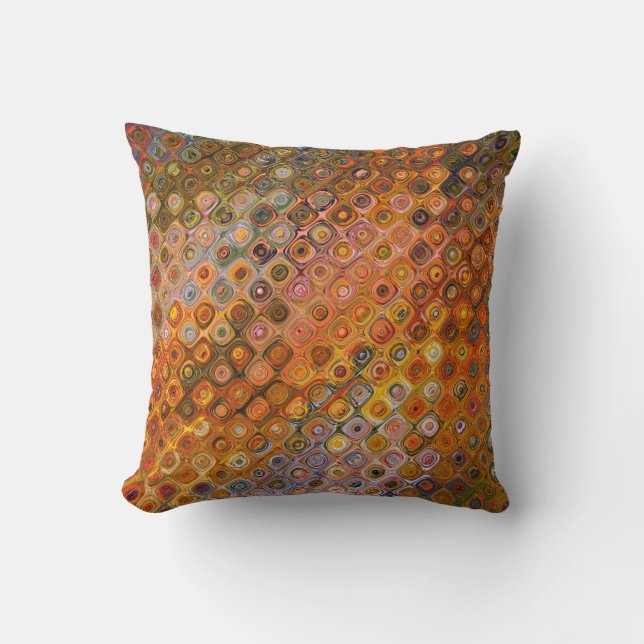 Autumn Circles Art Throw Pillow (Front)