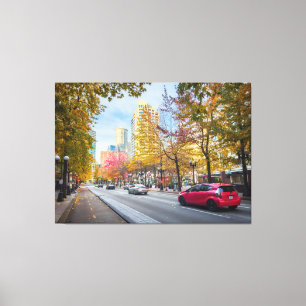 Autumn Cityscape Street Canvas Print