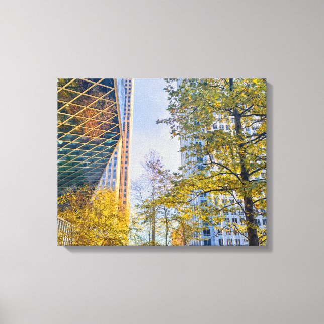 Autumn Cityscape with Modern Architecture Canvas Print (Front)