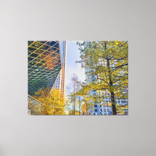 Autumn Cityscape with Modern Architecture Canvas Print