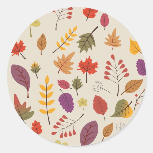 Autumn Classic Round Sticker (Front)