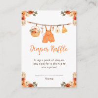 Autumn Clothes Line Boy Baby Shower Diaper Raffle
