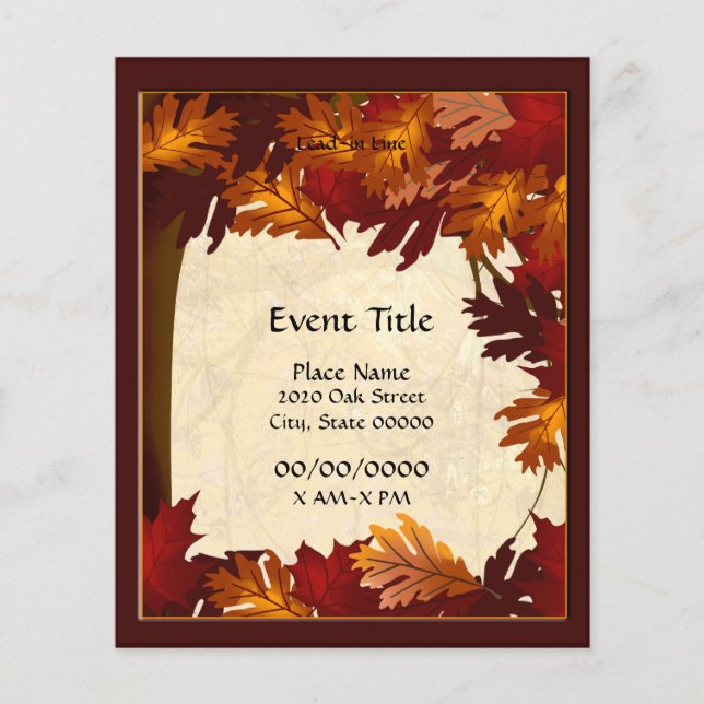 Autumn Color Leaves Tree Small Event Flyer (Front)