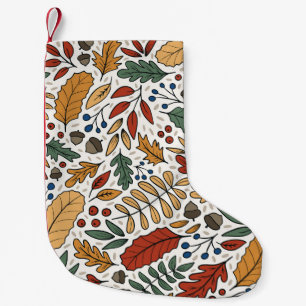Autumn Colored Leaf Square Design Small Christmas Stocking