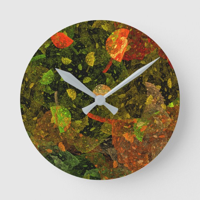 Autumn colorful decorative design round clock (Front)