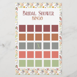 Autumn Colors Bridal Shower Bingo  Flyer