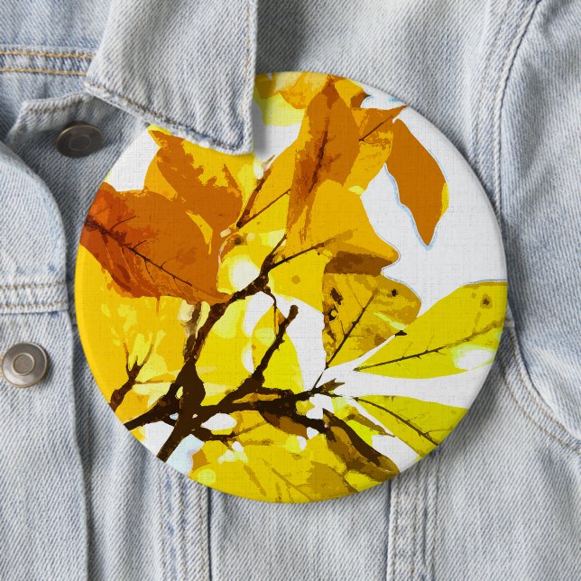 Autumn colors, leaves 6 inch round button (In Situ)