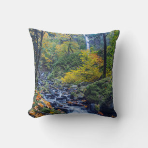 Autumn Colour Along Starvation Creek Falls 2 Throw Pillow