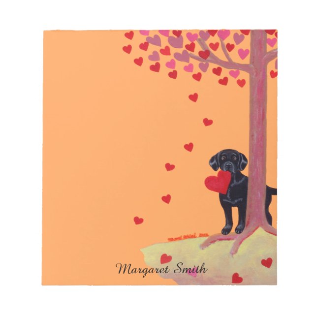 Autumn Colour Black Labrador Notepad (Front)