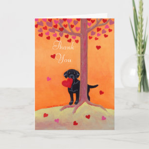 Autumn Colour Black Labrador Thank You Card