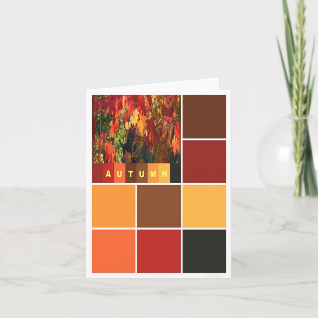 Autumn Colour Blocks Note Card (Front)