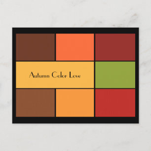 Autumn Colour Blocks Postcard