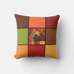 Autumn Colour Blocks Throw Pillow
