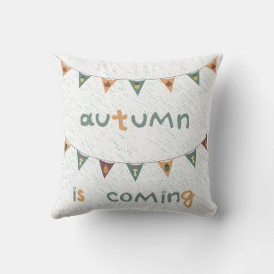 autumn colour garland throw pillow