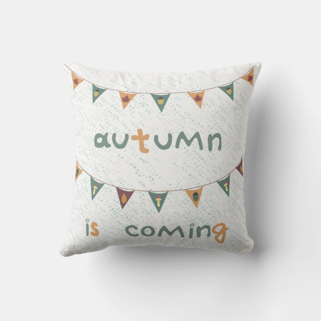autumn colour garland throw pillow (Back)