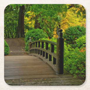 Autumn Colour, Portland Japanese Garden Square Paper Coaster