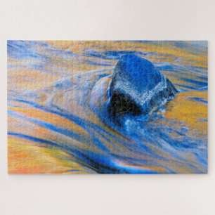 Autumn Colour Water Abstract Jigsaw Puzzle