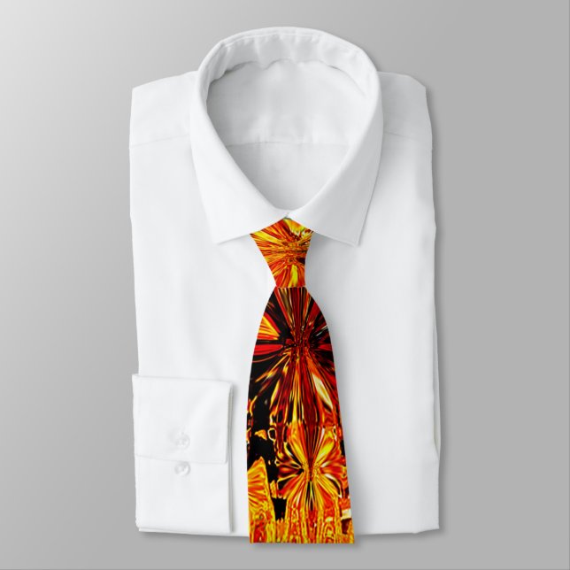 Autumn Coloured Abstract Tie (Tied)