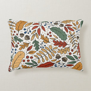 Autumn Coloured Leaf Square Design Accent Pillow