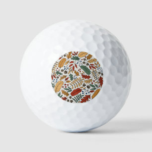 Autumn Coloured Leaf Square Design Golf Balls