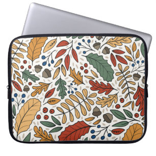Autumn Coloured Leaf Square Design Laptop Sleeve