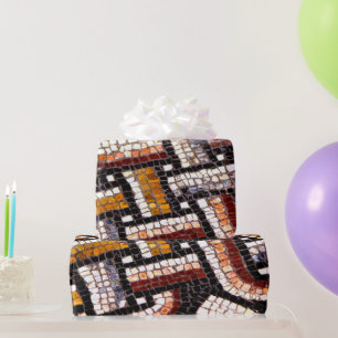 Autumn Coloured Roman Mosaic Wrapping Paper