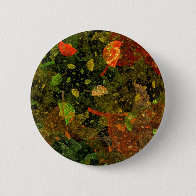 Autumn colourful decorative design 2 inch round button (Front)