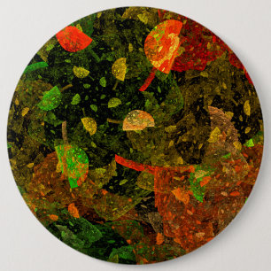 Autumn colourful decorative design 6 inch round button