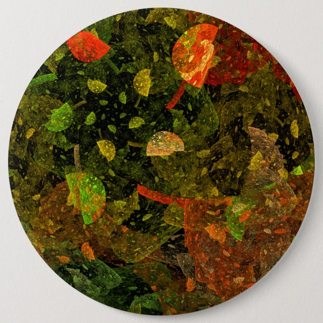 Autumn colourful decorative design 6 inch round button (Front)