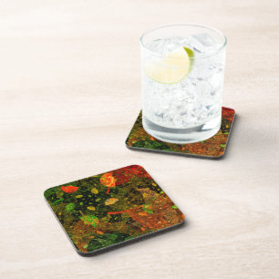 Autumn colourful decorative design coaster